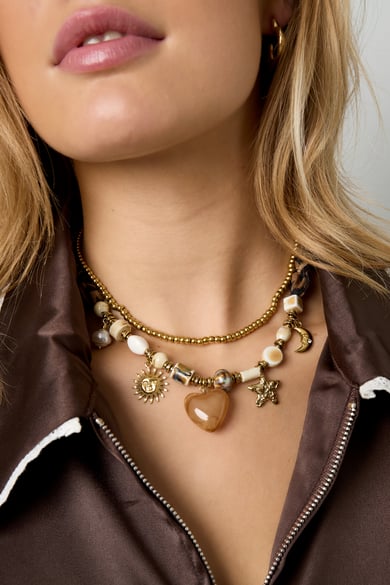 Beaded Necklaces Heart sun Leopard Print Star moon Casual Daily Simple Series Women's jewelry h5 Picture2